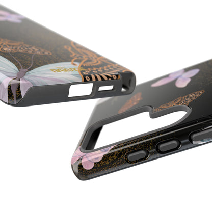 Funda resistente con diseño de mariposa espiral para Samsung Galaxy (brillante)