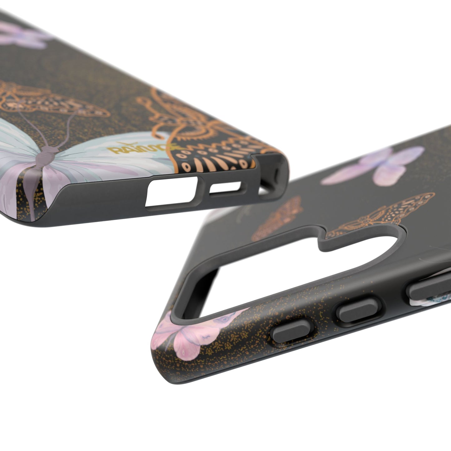 Funda resistente para Samsung Galaxy (mate) con diseño de mariposa espiral