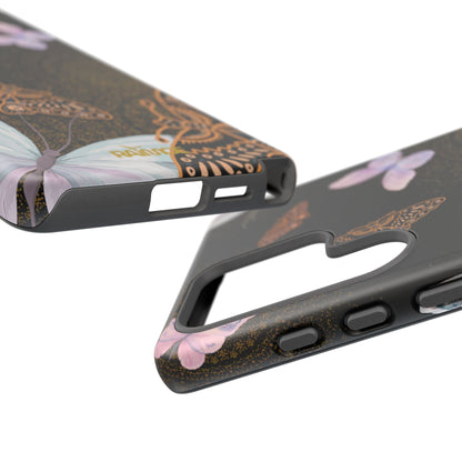 Funda resistente para Samsung Galaxy (mate) con diseño de mariposa espiral