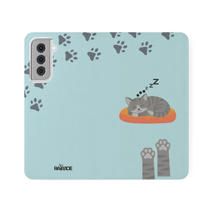 Snoozy Kitty - Funda con tapa para Samsung Galaxy