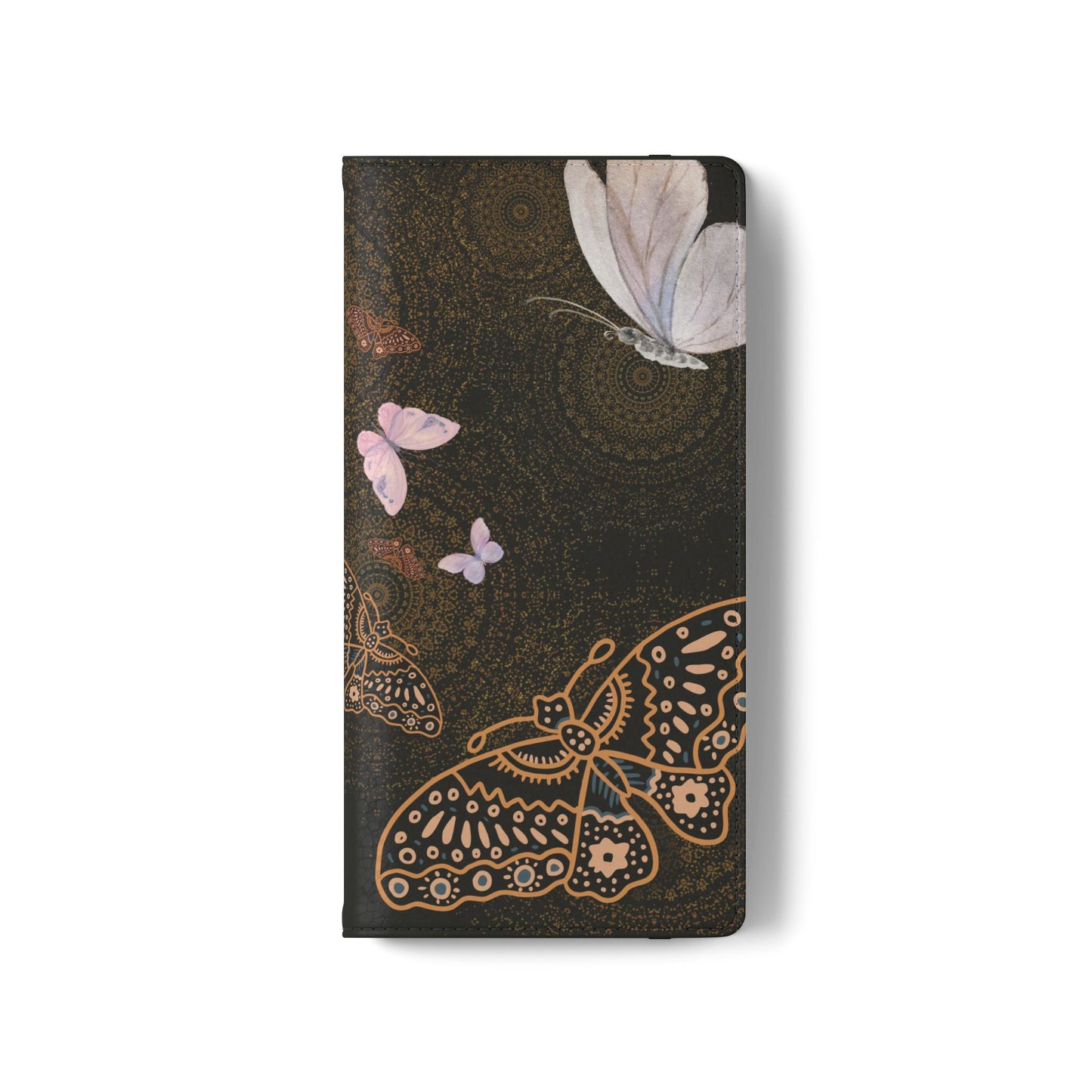 Funda con tapa para Samsung Galaxy con diseño de mariposa espiral