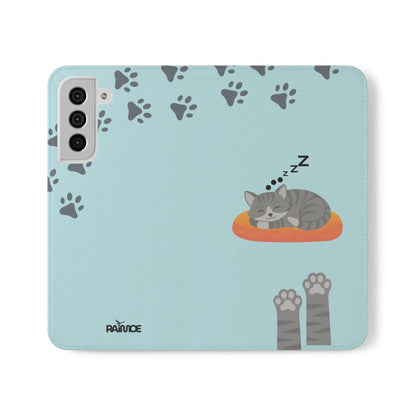 Snoozy Kitty - Funda con tapa para Samsung Galaxy