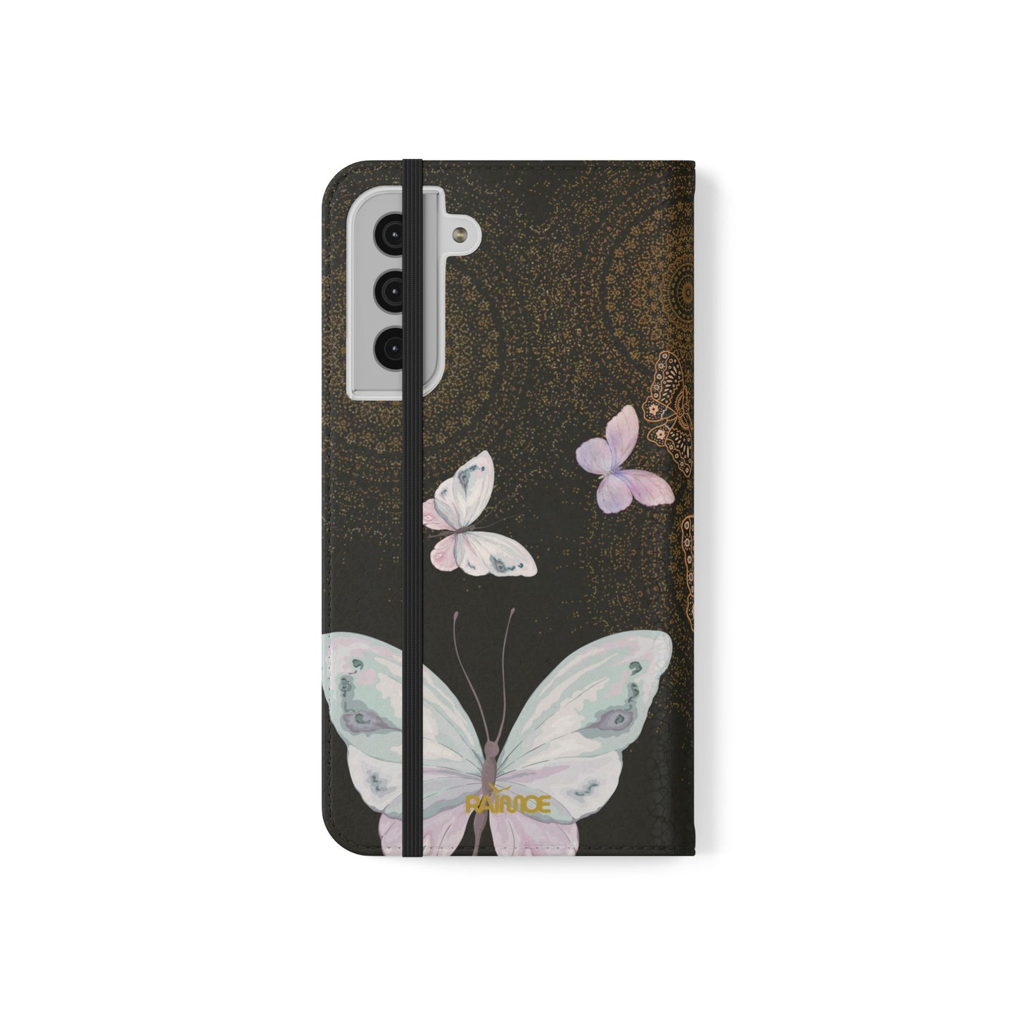 Funda con tapa para Samsung Galaxy con diseño de mariposa espiral