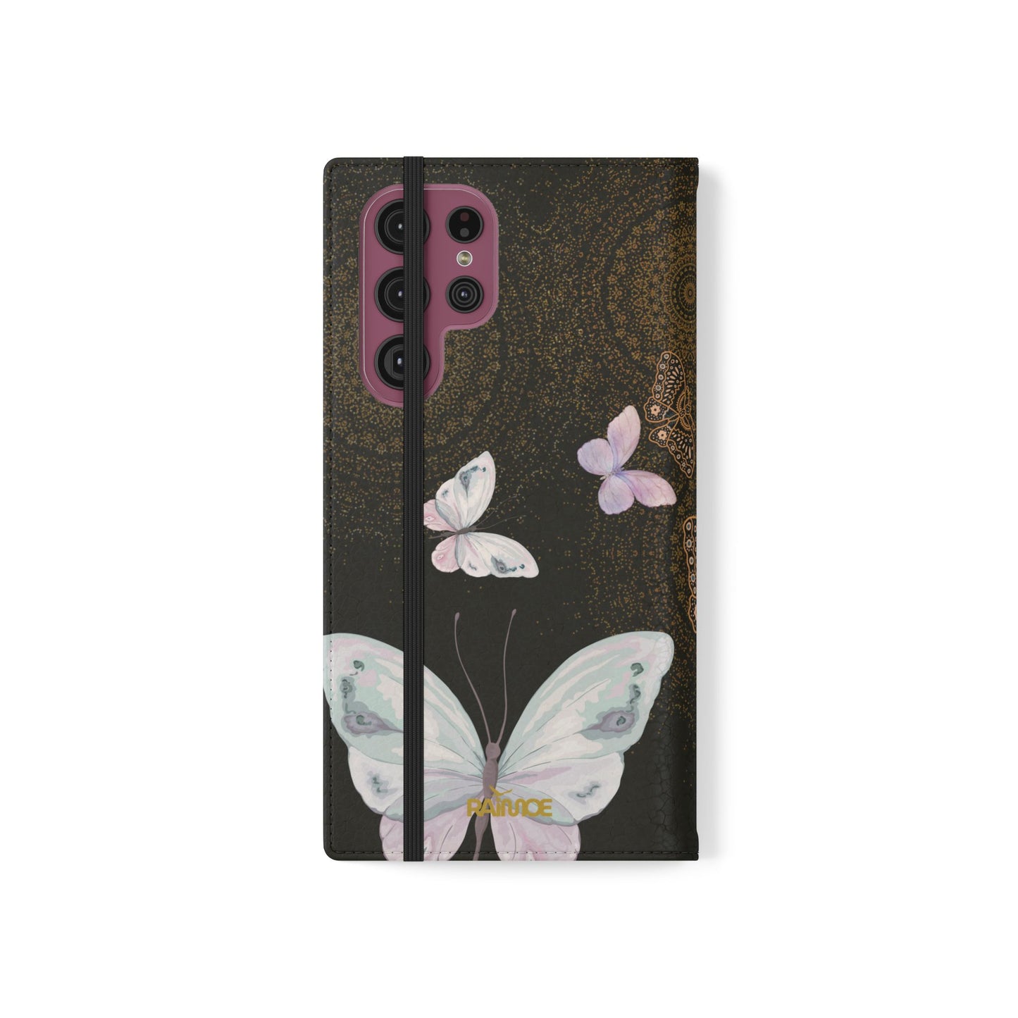 Funda con tapa para Samsung Galaxy con diseño de mariposa espiral