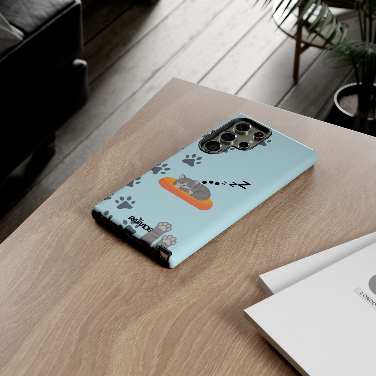 Snoozy Kitty - Funda resistente para Samsung Galaxy (brillante)