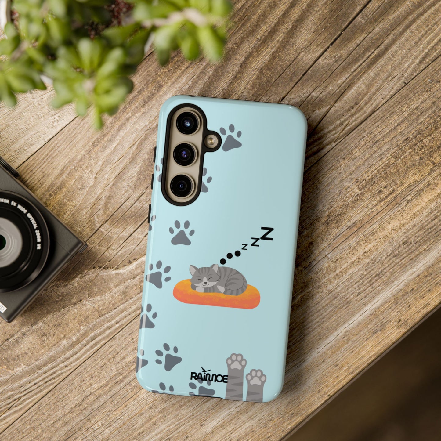 Snoozy Kitty - Funda resistente para Samsung Galaxy (brillante)