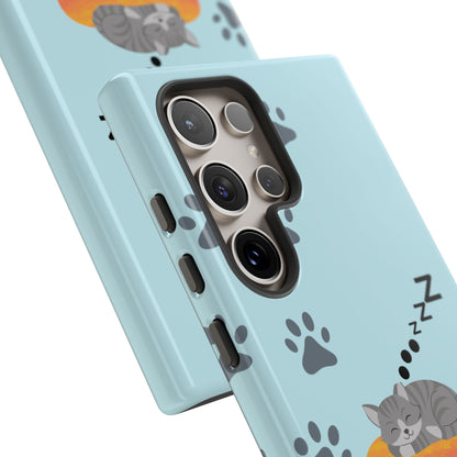 Snoozy Kitty - Funda resistente para Samsung Galaxy (brillante)