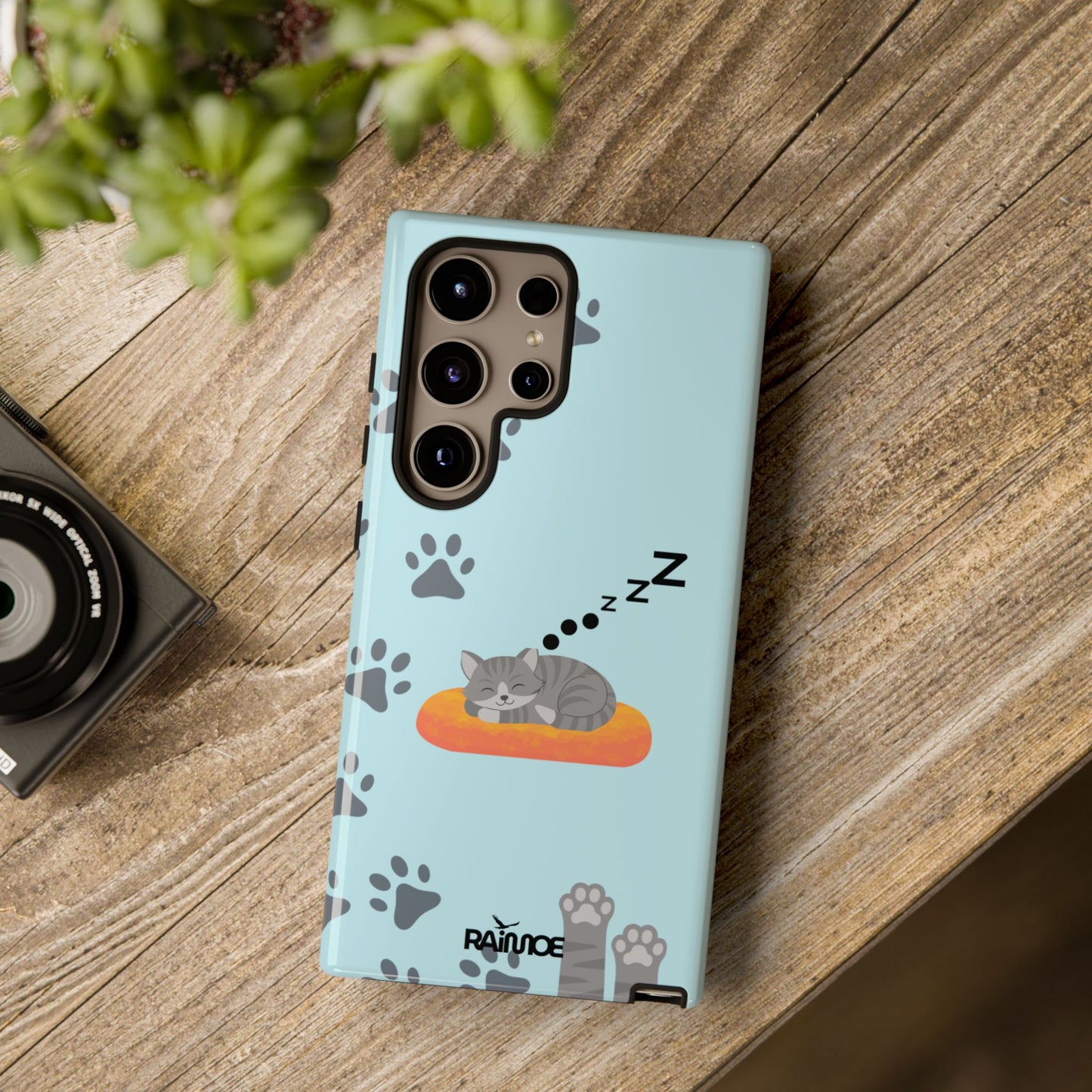 Snoozy Kitty - Funda resistente para Samsung Galaxy (brillante)