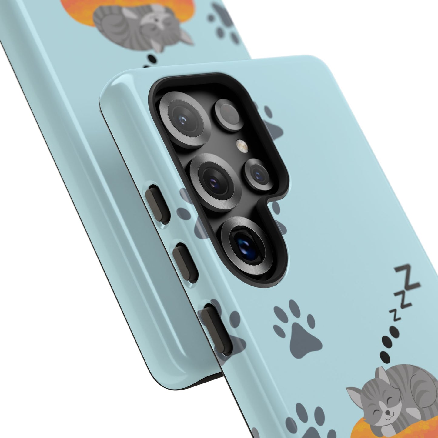 Snoozy Kitty - Funda resistente para Samsung Galaxy (brillante)
